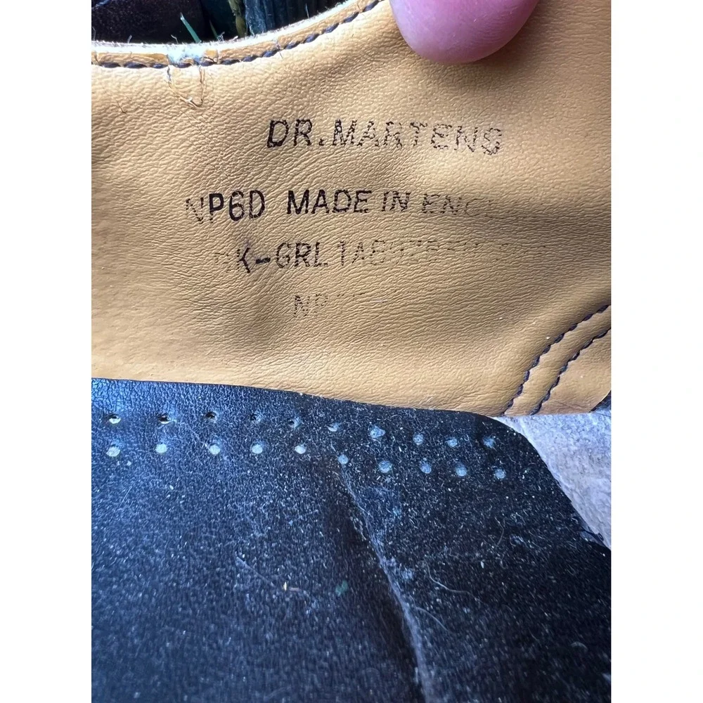 Dr. Martens Vintage Made in England Pebbled Brown Leather Oxford Shoes 3‎ Eyelet
